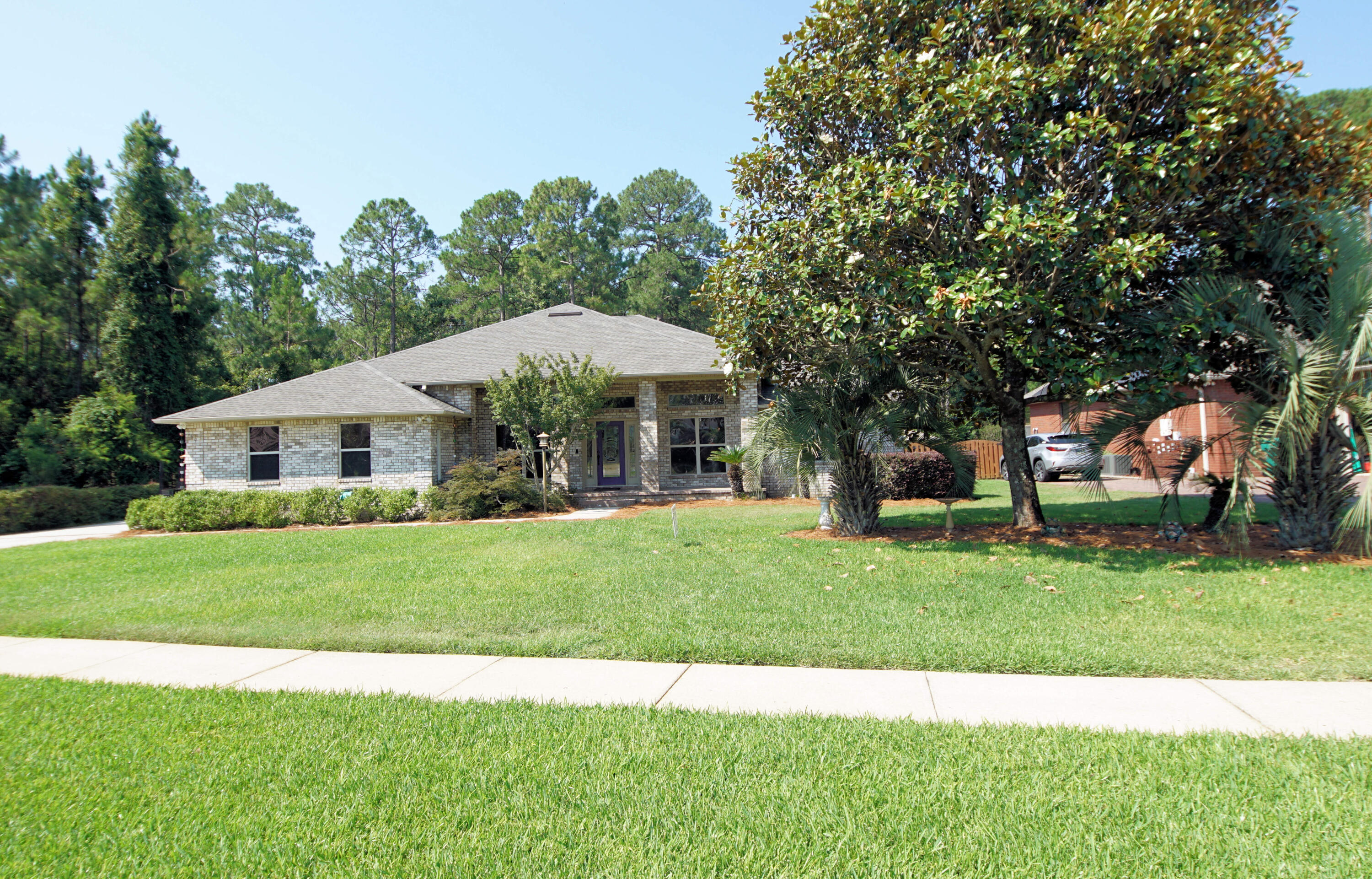 This home is situated in one of the most sought-after subdivisions offering the convenience of an HOA without the expense. It offers a nice size lot surrounded on 2 sides by a green belt giving you the privacy that you may desire. The front porch says welcome as you pull up perfect for any break of the day reading that perfect book and a cup of your favorite beverage. As you enter the front door the open floor plan says welcome and can accommodate any furnishes. The separate dining room and large eat-in kitchen can accommodate any large social or Holiday feast. There is no wasted space in this floor plan that features 4 bedrooms and 3 baths. 1 Bedroom and bath are adjacent to the back porch making it perfect for the extended stay guest who may need a little privacy.