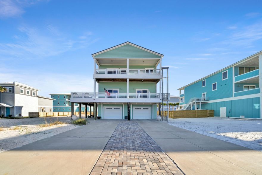 Introducing a coastal paradise on Navarre Beach! With exquisite, unobstructed views of Santa Rosa Sound, this amazing beach home offers the perfect blend of comfort, style, and stunning coastal beauty. This 3 bedroom, 2 bath home boasts awe-inspiring views of both the Gulf of Mexico and Santa Rosa Sound, where you're sure to find serenity and relaxation at every turn. Step inside to discover open-concept living space, thoughtfully designed for entertaining and maximizing those picturesque views. The kitchen offers ample cabinets with modern appliances and an island for casual dining. Two additional bedrooms are located on the main level. Located on the 3rd floor is a spacious master suite, complete with en-suite bath and double walk-in closets providing a private oasis for homeowners. The