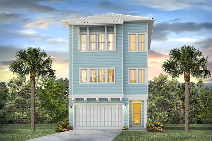 Welcome to the newest phase in Prominence South. The Bora Bora plan is a 3 story home with two car garage. This home is being constructed with HardiPlank, Metalroof and vinyl impact resistant windows. As you drive up to this home you find brick pavers in the driveway and walkway. The porches have ceiling fans and canlighting fixtures. The ground level of this home has a suite that could be used as a master or guest room. The interior of this home has Hardwood floors in common areas, upstairs hallway and bedrooms., tile in the wet areas, smooth finish ceilings, brushednickel hardware and beautiful interior 8' doors. The second level has a large great room with kitchen and dining area and powder room and nice sized laundry room.