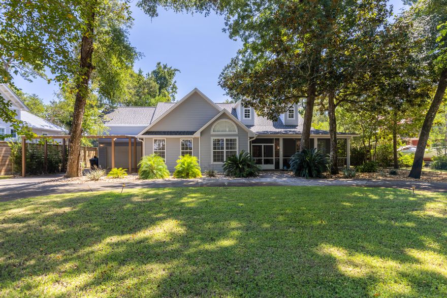 Tucked in the back of the quaint one street neighborhood of Moore's Landing, you will find this classic bayou front Florida cottage. 164 S Blue Heron is a +/- 2416 sqft home featuring 3 bedrooms, 2 full baths, chef's style kitchen, and formal dining room on the main level, as well as a bedroom and full bath above the garage. The canopy of oaks, and magnolia trees create a natural setting and an immediate sense of relaxation. Entertain your friends and family on your screened in lanai that features, heated pool, hot tub, and both sitting and dining areas. As you exit the lanai you will notice a deck with fire pit for those cool fall evenings. The shared boardwalk leads to your private boat slip which provides direct access to some of the best boating and fishing South Walton has to offer.