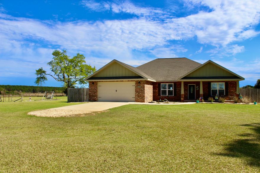 Beautiful home with 4 bedrooms, 2 full baths with 2657 sqft on 1.73 acres! When you walk in the home you will notice an open entry wall with wood look title that goes through out the home. The living room has double trey ceilings with a stone fireplace and it is open to the kitchen that features granite counter tops, beautiful cabinets, pantry and an island that holds 5 barstools. The master bedroom has 2 walk in closets and one is located off the laundry room, master has a trey ceiling and the mast bath has a soaker tub and separate shower, granite in bathrooms. The bonus room is off the living room with a beautiful beautiful barn door, down the hall has 3 bedroom and a bath. You can sit in the backyard and watch the horses in the pasture. Schedule  your tour today to see all the upgrades