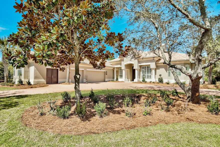 This one level palatial estate located in the prestigious gated neighborhood of Burnt Pine offers a sleek design with astonishing indoor and outdoor living space. The recently remodeled gourmet kitchen features custom cabinets, Wolf range, Subzero refrigerator and built-in ice maker. Like to entertain? Gather friends and family around the expanded quartz breakfast bar, serving beverages from your built-in wine refrigerator or Miele coffee station. The glass lanai doors stack open from the living room leading to the expansive outdoor pool area with new outdoor kitchen. Privacy awaits in the oversized master suite with sitting area and double closets. The master bath with dual vanities, jetted soaker tub and separate shower features stacked stone accents pampering you with a spa-like atmosphere. There is a 'mother in law suite' with full kitchen, bath and separate entrance.  Additional touches include solid walnut flooring, an office, full luxurious pool bath, 12" ceilings and 16" baseboards throughout. Parking is plentiful as the home sits on a half-acre lot with circular driveway with brand new landscaping and three car garage. This exceptional property is being offered fully furnished with a few exclusions.  The only thing missing is you! Sandestin Golf and Beach Resort is a major destination for all seasons and all ages, and has been named the #1 resort on Florida's Emerald Coast. This magical 2,400 acre resort, comprised of over 70 unique neighborhoods of condominiums, villas, townhomes, and estates. The resort features more than seven miles of beaches and pristine bay front, four championship golf courses, a world-class tennis center with 15 courts, 19 swimming pools, a 113-slip marina, a fully equipped and professionally staffed fitness center and spa, meeting spaces and The Village of Baytowne Wharf, shopping, dining, family entertainment and nightlife. For true golf cart community living, Grand Boulevard is just outside the resort gates and provides access to additional shopping, dining and entertainment all without traveling on Hwy. 98.