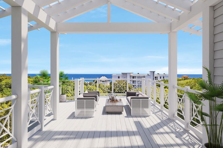 This coastal retreat in Old Seagrove seamlessly blends architectural sophistication with the expert craftsmanship of Fox Construction. Designed by Stackable + Mracek, the 5,283 sqft. residence is offered fully furnished and showcases five bedrooms, including dual primary suites, a bunk room, media room, and 6.5 baths. The open-concept layout highlights a gourmet kitchen with custom cabinetry and premium appliances, complemented by wide-plank oak flooring and designer finishes throughout.Thoughtfully designed for indoor-outdoor living, the home offers over 1,000 sq. ft. of porches framing sweeping Gulf views. Notable amenities include a private pool and spa, elevator, wine room, and spacious foyer. Perched on one of Old Seagrove's highest natural elevationsrising 40 feet above sea levelthis exceptional home provides a rare vantage point. Residents enjoy convenient beach access points and plenty of opportunities along Seagrove's sugar-white sands to relax and take in the emerald waters of the Gulf.