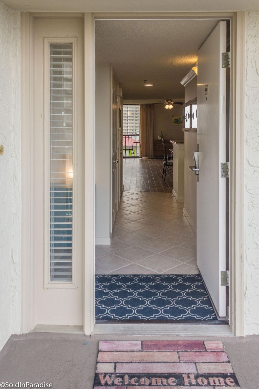 Located in Mainsail, this 4th floor 2 br 2 ba unit is spectacular. Upon entrance you'll find a full bath & carpeted bedroom directly to the left. Follow the tile flooring that flows into the kitchen & meets up to ceramic wood tile in the dining & living areas. The kitchen features granite countertops, plentiful natural light & cabinet space. Washer & dryer are tucked away behind folding doors. Past the kitchen are the dining area, spacious living room & lounge area, complete with gulf views & sliders that lead to the large balcony. The spacious master bedroom & attached bath are directly off of the living area. Sliders lead you to the balcony. The master bath has a large vanity & abundant closet space. This unit is a great second home or investment opportunity. A little piece of paradise