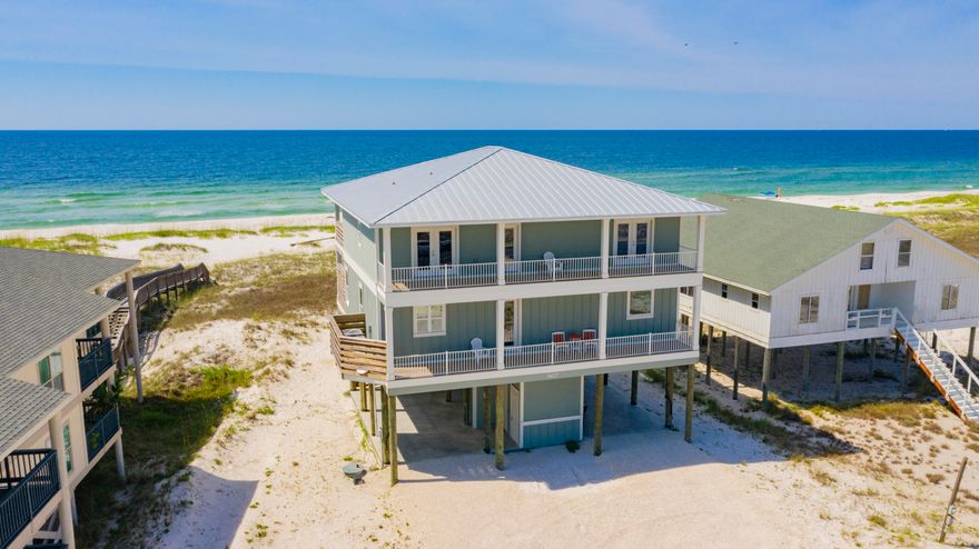 INCOME PRODUCER WITH 2019 RENTAL PROJECTION AT $212K! RENTAL HISTORY AVAILABLE! TURNKEY READY - Here is your chance to own a custom-built 5 BEDROOM, GULF FRONT home perched directly on the powder white sand overlooking the Gulf of Mexico and featuring a PRIVATE POOL. Standing two stories high, this DREAM HOME offers a PRIVATE ELEVATOR, two living rooms, FOUR EXPANSIVE DECKS totaling approximately 2,760 sqft. and a POOL WITH HEATING FEATURE that measures 24'x12'. This well-designed layout offers ample room for everyone to move around and RELAX. As you enter the first floor of this exquisite home, you will be greeted by a spacious living area boasting STUNNING BEACH VIEWS. On the first floor, you will also have a large dining area and FULLY EQUIPPED KITCHEN with STAINLESS STEEL appliances