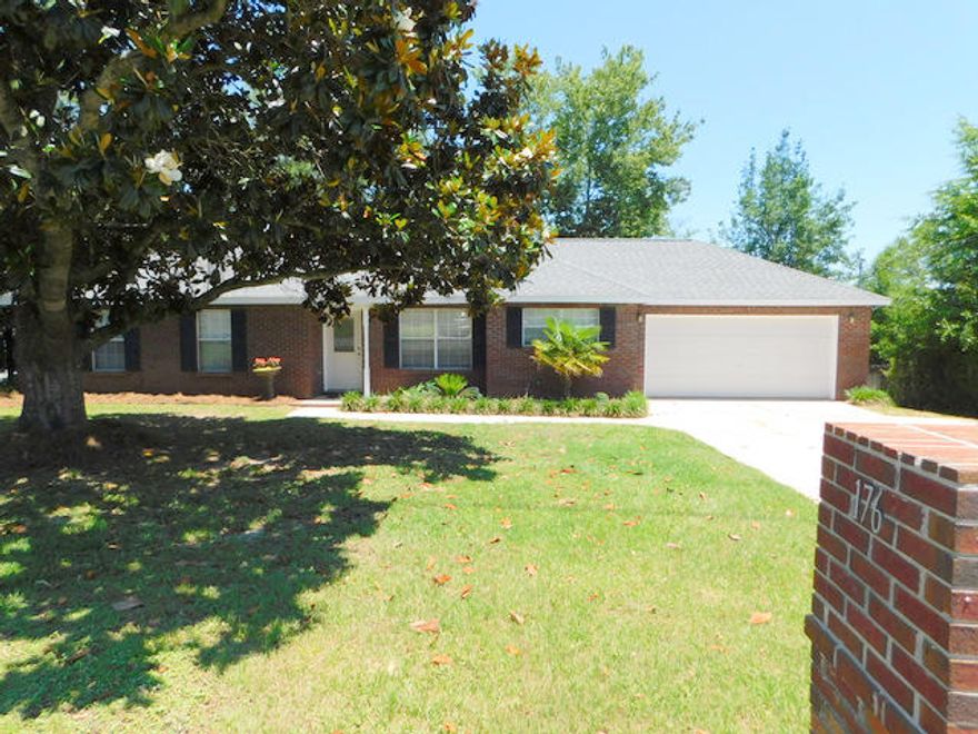 All Brick Ranch style home on a large shaded lot. There is a 2 car garage & also has an extra pad of concrete for additional parking, so bring your boat and toys because there is no HOA stopping you. The large back yard is nicely shaded and has a beautiful multi level deck for entertaining and it has a great night view of the lights. Inside, you will find a very well kept home that is All tiled floors, a large laundry / mud room off the garage and a large pantry. The kitchen has ample amount of cabinets and storage and all major appliances come with the home. The high efficiency HVAC system was installed in 2016, the water heater was installed in 2017 and the roof was in 2005. This home is ''turn key '' & has termite bond in place. The seller is even offering a one year home warranty.