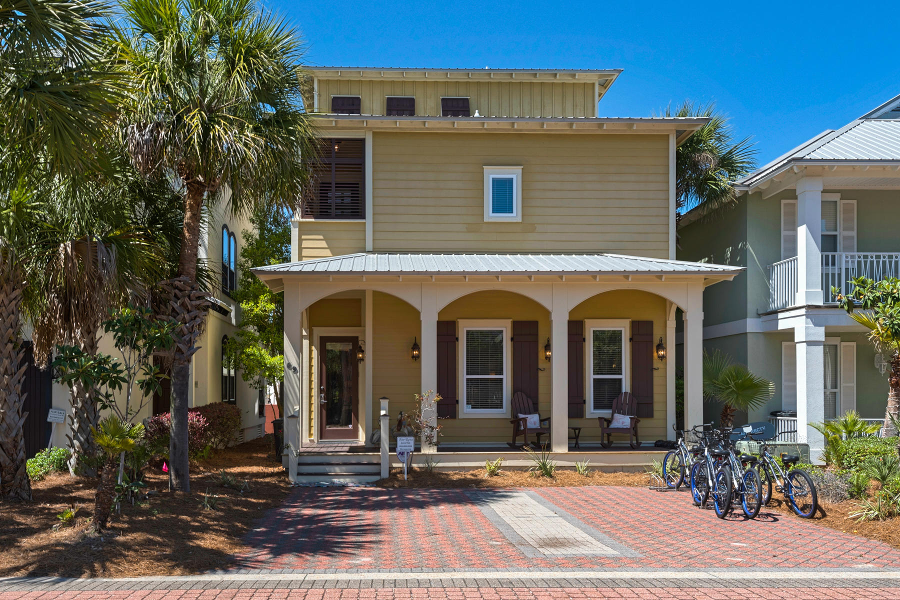 Beautiful House Next to Community Pool in Seacrest BeachThis stunning 3-story Seacrest Beach home embodies the location mantra of prime real estate. Located adjacent to the gorgeous 12,000-square-foot lagoon pool and palm trees, the property resides in a resort environment. Deeded beach access provides unlimited time on the sugar white sands and emerald Gulf of Mexico waters that beckon visitors from around the world. Walking and bicycle trails, park setting, in-home laundry and 24-hour security are among the amenities.The house is a glorious 4-BR, 4 1/2-BA design with luxury, privacy, entertaining and convenience in mind. Stainless steel kitchen appliances and wood cabinets and floors provide a comfortable contrast to soft aquamarine interior colors and crisp white trim.