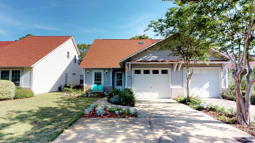 Must see well-maintained 3-bedroom townhome with loft in the desirable community Escada. Enjoy a short walk to the beach to watch the sunset using the walking/biking path that connects to 30A. Pick your own vegetable from your large, private, fenced in backyard. Once inside, pay attention to the detail added by the current owner/builder. Enjoy the open floor plan with cathedral ceilings, 20'' porcelain tile flooring downstairs, ceiling fans in every room, upgraded coastal kitchen with custom backsplash. New appliances, electric fireplace and the master suite downstairs with a full bath. An open staircase w/ beautiful vinyl flooring leads to the upstairs bedrooms and a loft area that has a sky light which could be used as an office. New roof installed in 2018. 1-car garage.