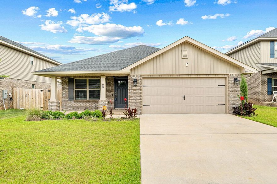 Welcome home to this stunning 3-bedroom, 2-bath all-brick residence in the highly desirable community of Ridgeway Landing. With 1,727 square feet of thoughtfully designed living space, this home offers modern comfort, stylish finishes, and an unbeatable location close to schools, shopping, restaurants, and everything you need in town.Step inside to an inviting, open-concept layout featuring upgraded flooring (with carpet only in the bedrooms), crisp white shaker cabinetry, and plenty of natural light. The spacious kitchen boasts granite countertops, stainless steel appliances, a pantry, and views into both the family room and the formal dining room--perfect for entertaining or gathering with friends and family. The primary suite is a true retreat, complete with a separate garden tub, walk-in shower, double vanity, and generous closet space. Two additional bedrooms and a second full bathroom provide comfortable accommodations for family, guests, or a home office.

Outside, enjoy a fully privacy-fenced backyard with a site-built locking storage shed, ideal for tools and outdoor gear. The home also features rain gutters, a full landscaping package with timed sprinkler system, and 2" faux wood blinds on every window. The Vivint security system is ready to activate once internet service is set up.

Neighborhood perks include underground utilities and access to the community poolperfect for warm Florida days.

Additional features include:

2-car garage

Dedicated indoor laundry room with full-size washer/dryer connections

Coat closet in the front hallway

Craftsman-style elevation for enhanced curb appeal

This well-maintained home truly has it allspace, style, convenience, and community. Make it yours today!

Call 850-729-0399. View rental requirements or apply at www.RentwithBSR.com

No smoking or vaping. A small dog or cat may be allowed with some restrictions and a $400 non-refundable pet fee.

FEES: $50 per adult 18+ application fee, Landlord Liability Policy (if proof of Renter's coverage is not provided) $15/mo, Pest Assurance pest control policy $20/mo.