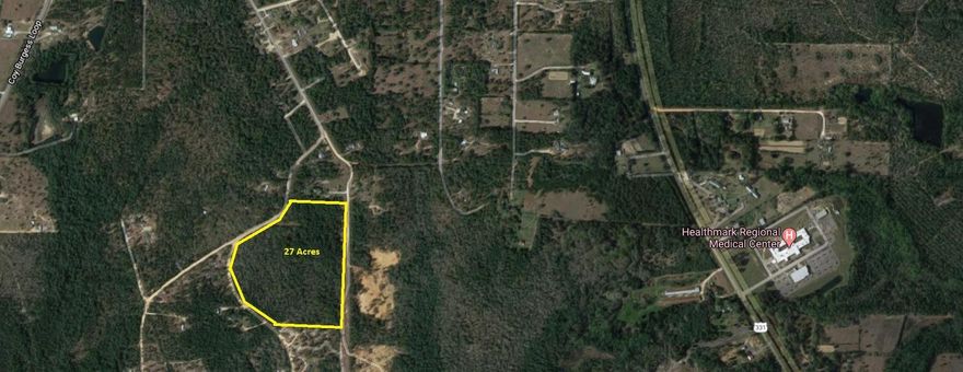 27 acres located just west of Highway 331 south of I-10 about 3 miles. The property is easily accessed off of John White Road and is high & dry. This property is priced to sell. The property has thick brush and lots of hard woods. This property is located between 2 other developed parcels. Additionally, the owner is willing to seller finance the land sale. Target seller financing terms are as follows: 6% interest rate with 20% down and a 5 year balloon.