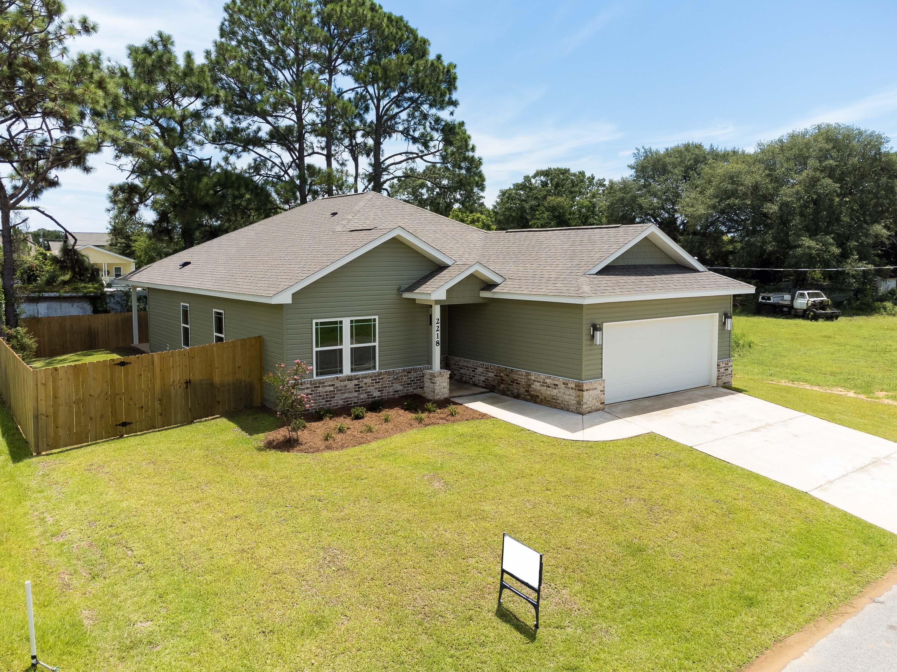 New RAK Construction built, 4 bedroom home, in one of the most up and coming areas on the Emerald Coast. LVP flooring throughout. Custom cabinetry with satin nickel hardware. Stainless appliances, quartz countertops throughout, tray ceilings in living room, dining room, and master bedroom. Crown molding, Six inch baseboards. Wood privacy fence and covered back porch. Homes in this neighborhood DO NOT LAST, so get in to see it today!