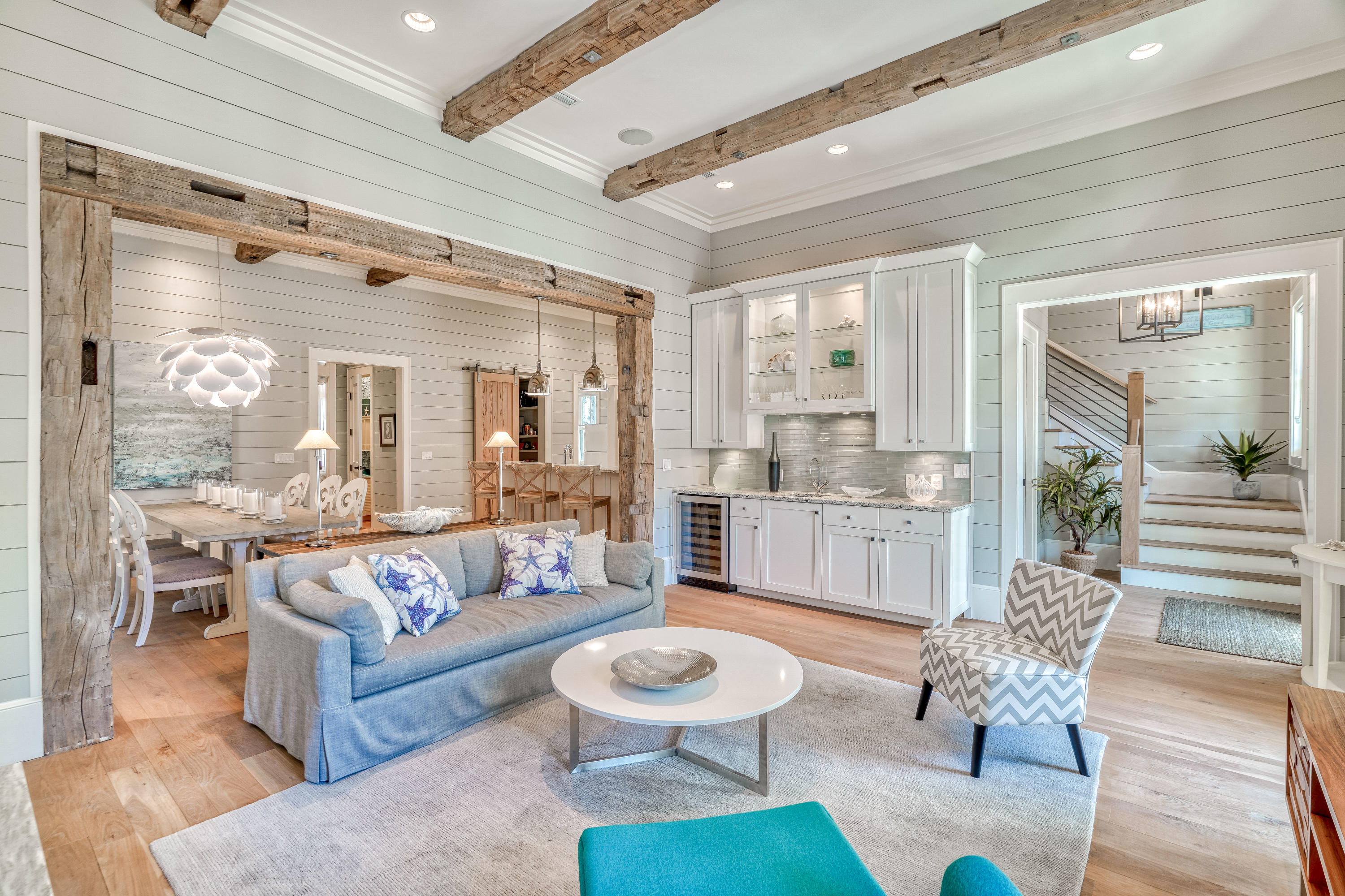 An Exquisite Watercolor Home in the coveted Phase 2 in WC.  No details were spared on this customer home designed by Looney Ricks and Kiss of Memphis TN and Built by Borges Brooks.  This original owner worked tirelessly for over a year to design the perfect home for this lot.  Pecky Cypress and Reclaimed Beams found throughout the first floor of this magnificent home.  Master on the main and first floor laundry make this a perfect home for full time living or a rental machine for the savvy investor.  Two additional bedrooms and an office in the main house as well as room for  Bunk area and kids hangout on the second floor.  Detached oversized two car garage with a carriage house above.  The carriage house boasts a impressive Kitchen, Walk in Closet and Spa like Bathroom.  A work of Art!