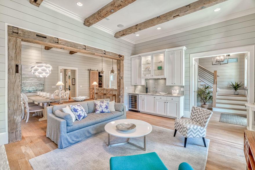 An Exquisite Watercolor Home in the coveted Phase 2 in WC.  No details were spared on this customer home designed by Looney Ricks and Kiss of Memphis TN and Built by Borges Brooks.  This original owner worked tirelessly for over a year to design the perfect home for this lot.  Pecky Cypress and Reclaimed Beams found throughout the first floor of this magnificent home.  Master on the main and first floor laundry make this a perfect home for full time living or a rental machine for the savvy investor.  Two additional bedrooms and an office in the main house as well as room for  Bunk area and kids hangout on the second floor.  Detached oversized two car garage with a carriage house above.  The carriage house boasts a impressive Kitchen, Walk in Closet and Spa like Bathroom.  A work of Art!