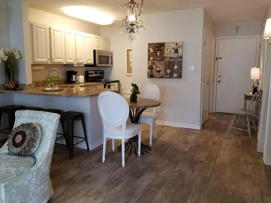 Not your typical Studio unit! Fantastic upgrades through out the space. Nice upstairs corner unit. Studios at Sandpiper Cove are located close to the 1100 sq feet of deeded beach access. It is short walk over to your very own Beach Pavillion. There is a Gaurd Gate for security, pools(5 total 2 heated), whirlpooltubs (3), tennnis courts(6), marina, boat launch, canal dock, par 3 nine hole executive golf course, on site restaurant. If you are looking for a small beach getaway this is it!