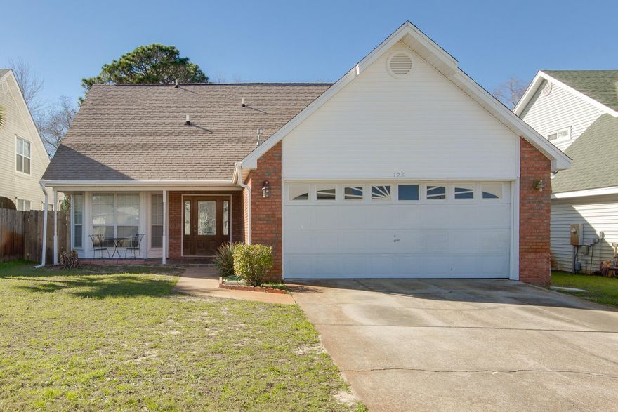 Wonderful location in a quiet neighborhood close to Eglin AFB and Hurlburt. Just minutes from shopping, dining and beautiful beaches! This 2 story home has an open floor plan. The formal dining room has fresh paint and a beautiful bay window. The eat in kitchen offers plenty of cabinets and counter space plus a breakfast bar. The large living room is also freshly painted and features cathedral ceiling and a fire place. Large master bedroom is freshly painted and on the first floor. The master bath has a garden tub and double vanity. Upstairs loft overlooks the living room with access to the additional bedrooms. The second bath also has a double vanity. Spacious 2 car garage. Fenced back yard with wood deck. New hot water heater. Attic fully decked. AC 4yrs old. Fridge does not convey.