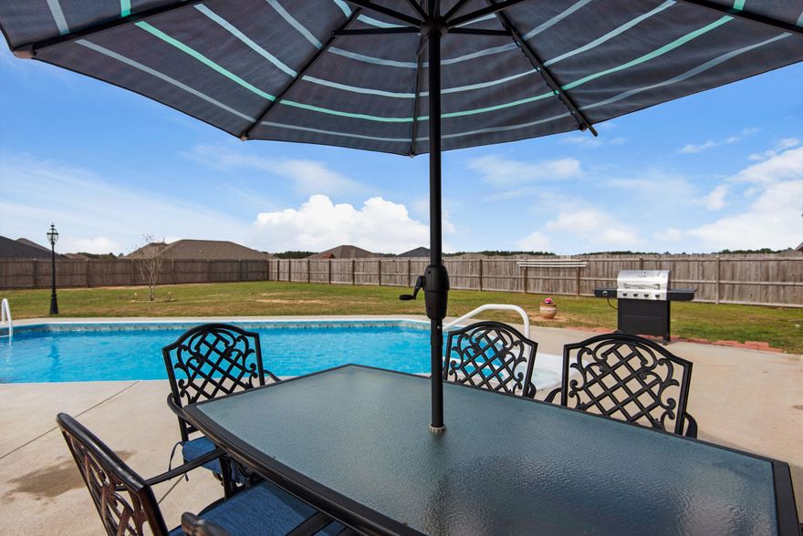 $5000 BUYERS CLOSING. POOL parties & BBQ's this summer! This craftsman style home has everything you want. Situated on approximately .50 acres, even with the NEW IN-GROUND POOL, you have plenty of yard for other activities. The kitchen is tastefully decorated with plenty of MAPLE cabinets, CENTER ISLAND, GRANITE counters, tile BACKSPLASH and STAINLESS STEEL APPLIANCES. The great room and kitchen are open but also separated, perfect for entertaining. The OFFICE is currently being used as a GAME ROOM, but could easily be a CRAFTS ROOM, EXERCISE ROOM or FORMAL LIVING ROOM. The master bedroom features trey ceilings and a master bath fit for a KING and QUEEN, with large tiled shower, GARDEN TUB, double sinks and water closet.