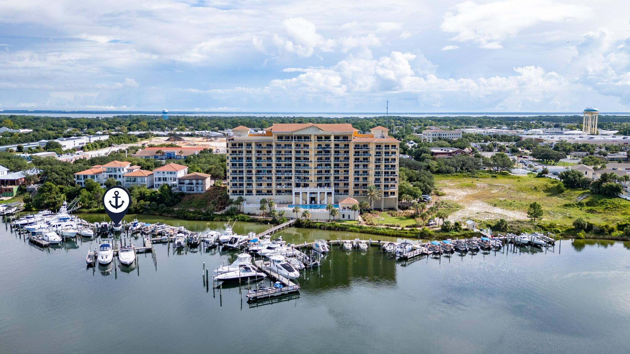 Located on the Destin Harbor, at Marbella Yacht Club, boat slip D-6 measures 15 x 30 and has a 1 year old 16,000 lb lift. There is power, water and a cleaning station available. 195/month includes power. A 6% lease transfer fee is payable to the state of Florida upon closing. Dock conveys via 'Assignment of Use'.