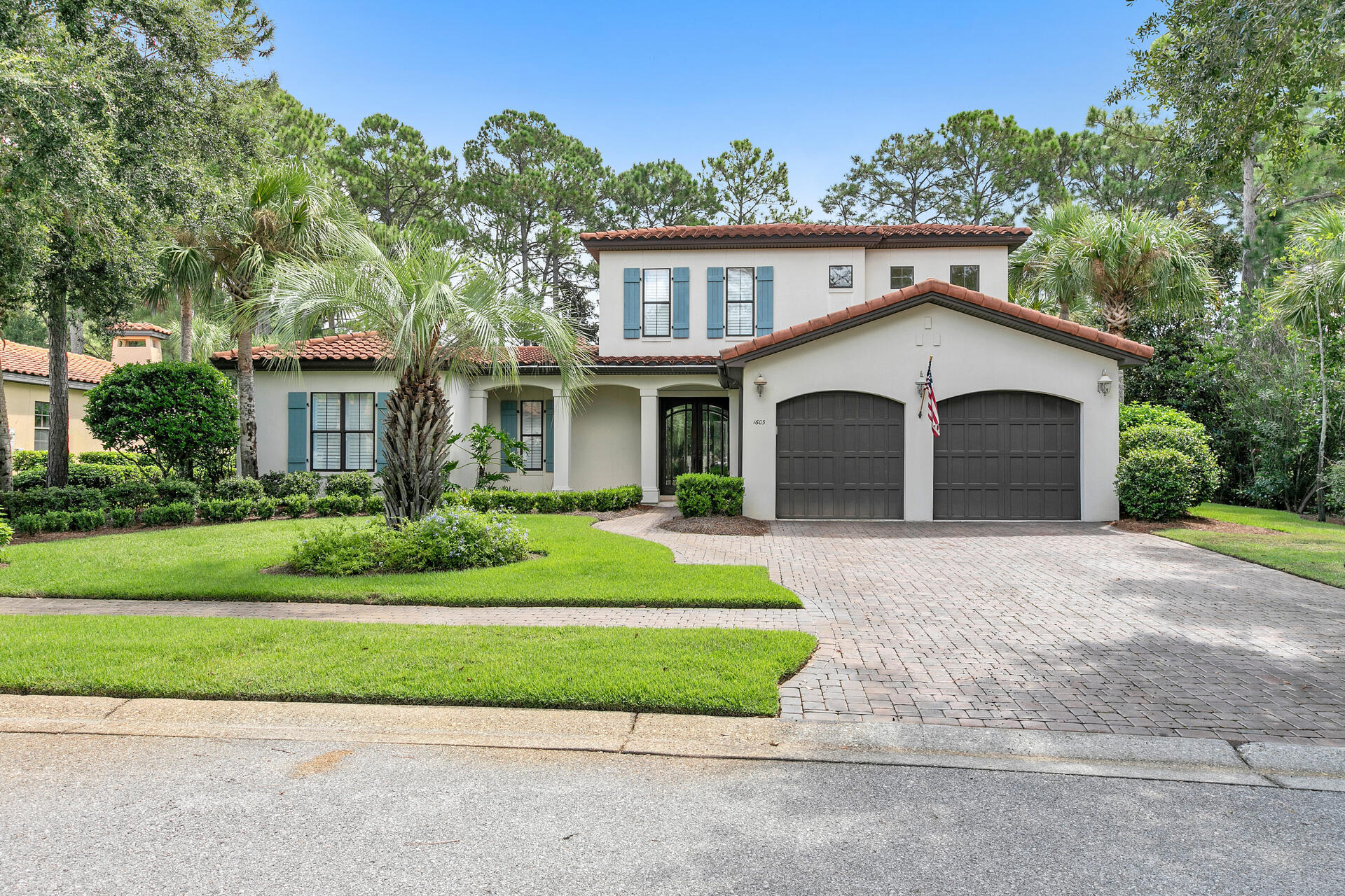 This property is under contract with a 72hour kick out clause. A resort lifestyle awaits at this immaculately maintained Mediterranean-style retreat in the premier rental-restricted Genoa neighborhood of the Sandestin Golf and Beach Resort. Nestled along the fifth green of the stunning Raven Golf Course, a lushly landscaped lawn welcomes you to this 4BR/4BA residence with a two-car garage and private screened lanai with swimming pool, spa, and outdoor entertaining area. Designed with hosting in mind, the foyer leads to open and bright living and dining spaces highlighted by custom millwork, tile floors, a gas fireplace with surrounding built-ins, and direct access to the incredible outdoor living space.