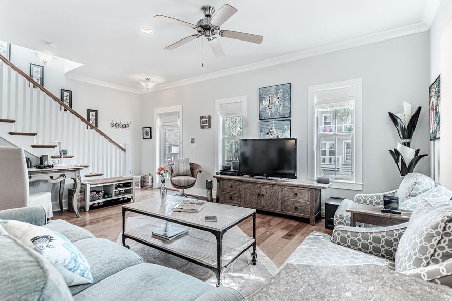 Custom built & located in notable Serenity in Dune Allen! Located on a corner lot, this 2 story beach home offers an open first floor plan for cooking, dining & relaxing. Filled with ample natural light, this homes first floor can be entered from the covered front porch, or if just off the beach, via the side entrance where you can immediately access the half bath & laundry room for all the sandy towels. Upstairs are the 3 ensuite bedrooms, perfect for everyones privacy. Substantial closets and storage areas are throughout including an outdoor shed for all the beach toys. Gorgeous community pool and pool house along with a New public beach access just across the street from the neighborhood access - located just south of Woodward Drive! Full landscape irrigation & exterior recently painted