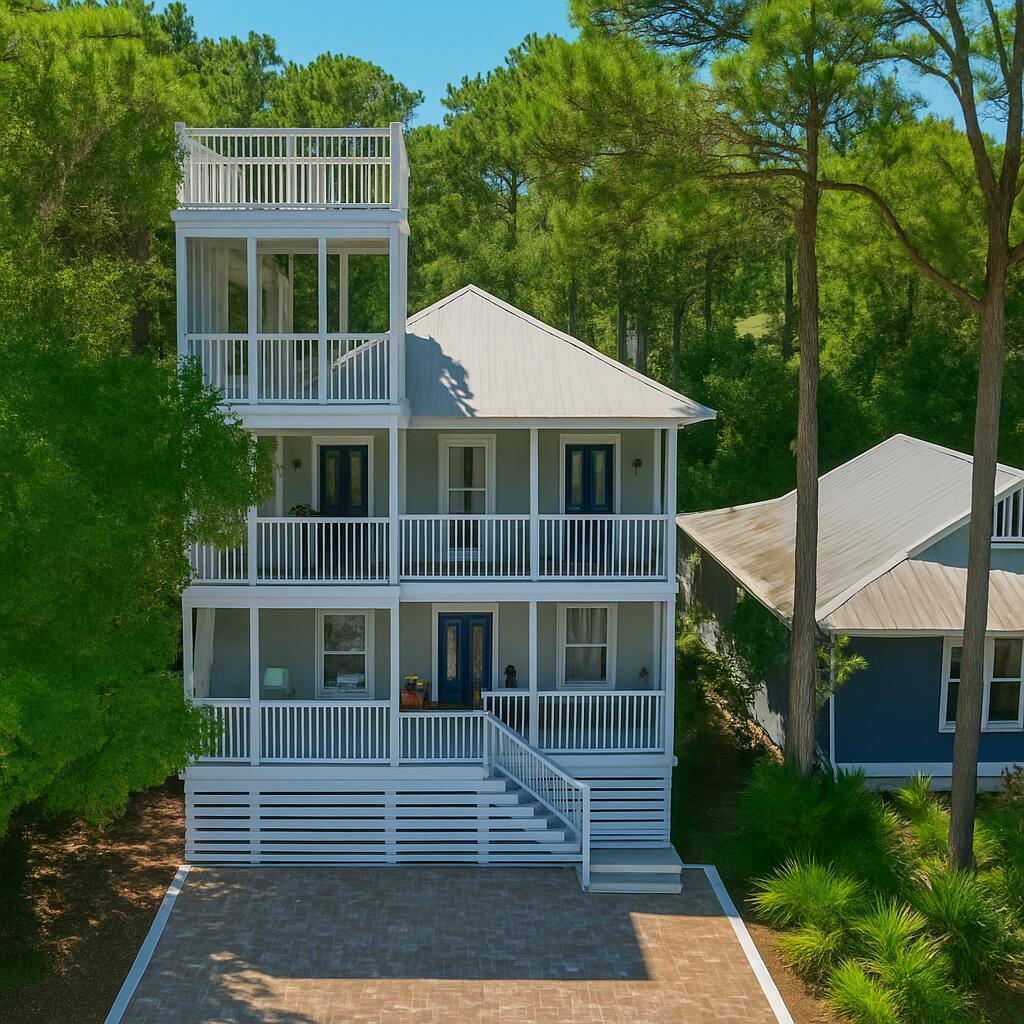 Savor the sublime seaside lifestyle in this beautifully upgraded 4-bedroom, 3-bathroom beach house, located just east of Seaside and less than 1,000 feet from the beach. Rarely does a home so near the Gulf--on a double lot with no HOA--come available at this price. Freshly updated and move-in ready, the home features a brand new A/C unit, newly painted interior, decks, and exterior doors, and all-new quartz countertops in the kitchen and baths. The kitchen now pairs refinished cabinetry with sleek new quartz and stainless steel appliances. Updated vanities elevate the bathrooms with matching quartz finishes.High raised ceilings, rich oak floors, and expansive front and rear decks create a warm, coastal feel. The top-level deck even offers a slight Gulf view, a rare bonus for this price point. The spacious master suite opens to a private deck and includes a generously sized en-suite bath with garden tub and separate shower. The home also offers an enclosed ground-level storage area, an oversized covered deck, and ample outdoor living space. Situated in Gulf Shore Manor, where short-term rentals are allowed, this property offers strong potential as an investment or primary residence. Walking distance to Seaside, dining, and beach access.