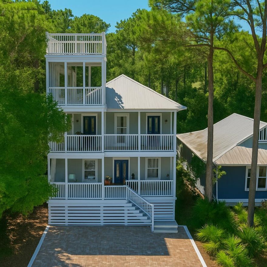 Savor the sublime seaside lifestyle in this beautifully upgraded 4-bedroom, 3-bath beach house, located just east of Seaside and less than 1,000 feet from the Gulf. Rarely does a home this close to the beach--on a double lot with no HOA--come available at this price point. The property has been thoughtfully refreshed and is truly move-in ready. The seller has just added new paver driveways, giving the home a polished coastal curb appeal that immediately sets it apart. Inside, a brand new A/C unit, fresh interior paint, updated decks and exterior doors, and all-new quartz countertops in the kitchen and baths showcase the care invested in this home. The kitchen combines refinished cabinetry with sleek quartz and stainless steel appliances, while updated vanities with quartz tops elevate each bathroom. High raised ceilings, rich oak floors, and expansive front and rear decks create a warm, coastal vibe. The top-level deck even offers a slight Gulf viewan exceptional bonus at this price. The spacious master suite opens to a private deck and features an oversized en-suite bath with a garden tub and separate shower. Additional highlights include an enclosed ground-level storage area, an oversized covered deck, and multiple outdoor living spaces. Situated in Gulf Shore Manor, where short-term rentals are allowed, this property offers excellent potential as both a primary residence and an investment. Just a short stroll to Seaside, dining, and beach access, this home captures the essence of 30A living.