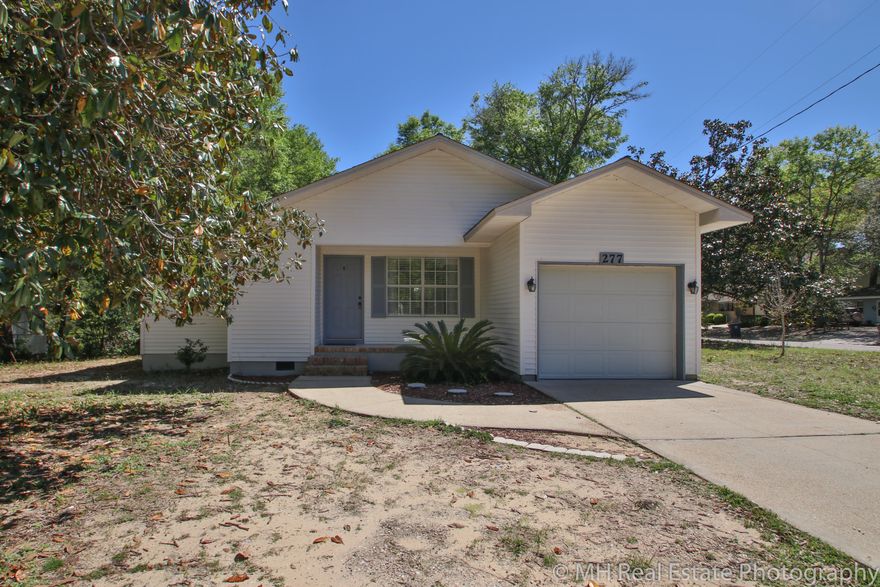 Perfect starter home less than 2 miles to the Eglin east gate! The hall bathroom has just been freshly remodeled with tile surround and new vanity, brushed nickel plumbing and lightning. This home was completely renovated inside and out in 1996 including new siding, windows, electrical and plumbing. The master bed has a walk in closet. The original hardwoods have been beautifully restored throughout the home. The floor plan is open and modern. Separate dining room and breakfast nook. Enjoy the outdoors on the covered rear porch. Home is located within walking distance of Lincoln Park with a public boat launch. Appliances stay, but convey as-is. Put this one on your list to see today.