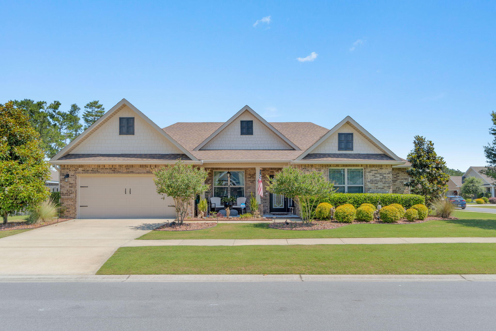 Do not miss this gorgeous and beautifully maintained home with professionally landscaped backyard AND POOL! This BEAUFORT offers 2605 SF of living space with 4 large Bedrooms and 3 full Baths plus a Office. As you enter the BEAUFORT from the covered front porch the wide foyer opens to a large Dining Room and Office. Continue to the 20'x17 Family Room with an entire wall of windows.  The Kitchen has upgraded quartz countertops, large island and upgraded 42 cabinets. The Master Suite includes a large walk-in closet, double vanities, separate shower and garden tub.  Just off the Kitchen is the patio leading out to the pool and beautifully landscaped back yard that's perfect for relaxing or entertaining family and friends.