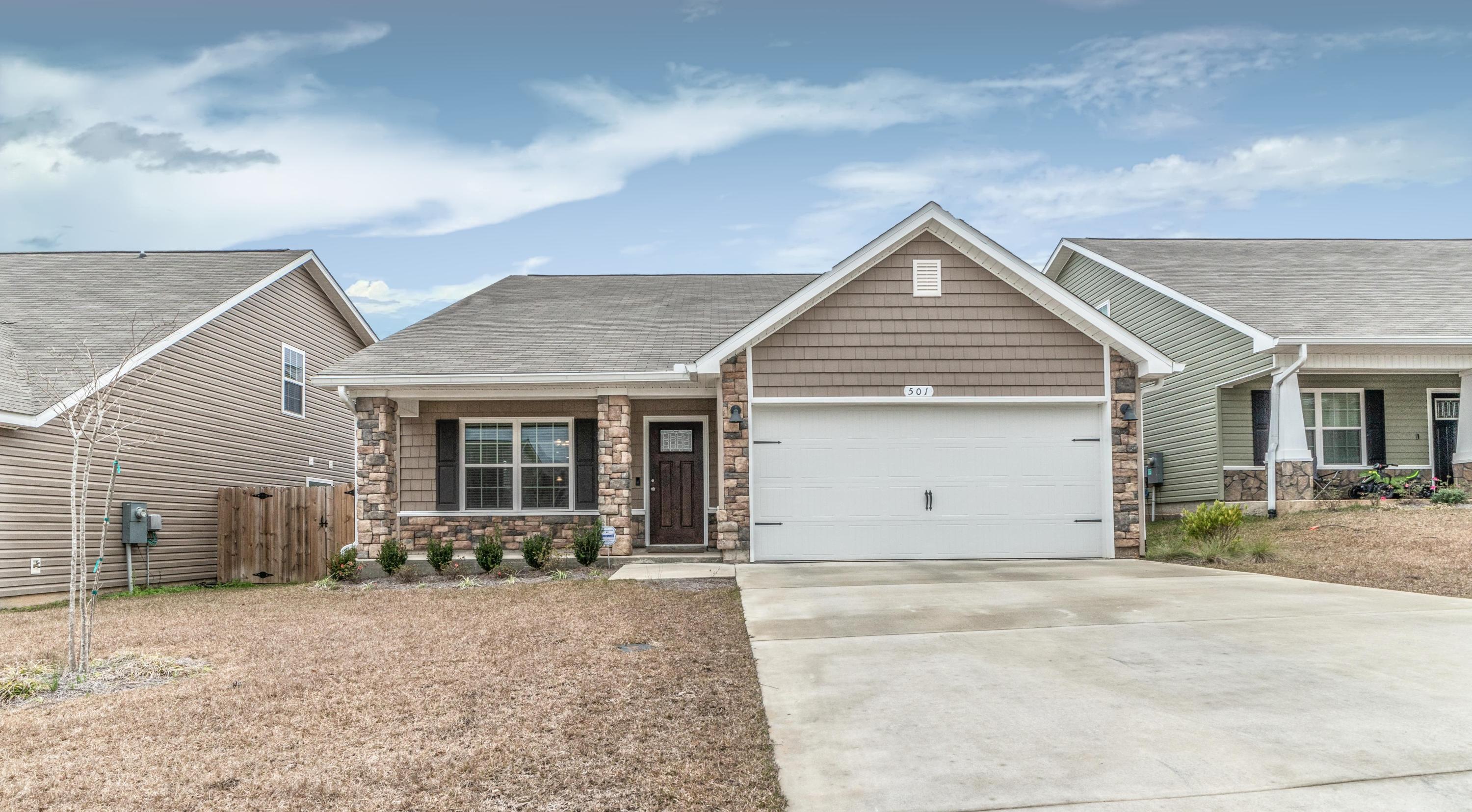 What a great house. Located in the new subdivision of Stillwell Estates in Crestview is this 2009 sq ft, 4 bed 2.5 bath house. Immediately welcomed by contemporary style construction and and open concept floorplan when you walk through the front door threshold. The laminate wood flooring compliment the white cabinets and stainless steel appliances in the kitchen. The Master bedroom is on the bottom floor with 3 more generously sized rooms on the second floor. This house has been excellently cared for in the one year the current owners have lived here and it is turn-key waiting for a new family to make memories here. Please consider this house for your next home.