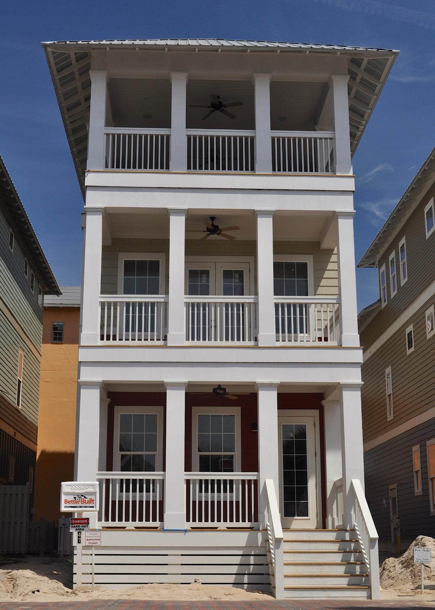 Seascape- This four bedroom house features wonderful views from the 2nd & 3rd floor porches. The large great room and third floor bonus rooms are ideal for entertaining. Seacrest Beach is one of the quietest and most tranquil beach communities along the Emerald Coast. It is adjacent to some of the highest white sugar sand dunes and one of the rare coastal dune lakes in South Walton, Camp Creek Lake. There is no shortage of outdoor activities which include fishing, kayaking, swimming, biking, golf and miles of walking along secluded beaches. This is the ideal place for those who just want to hang out with the kids or grandkids. Enjoy the 12,000 square foot Beach Lagoon Pool with its fountains, waterfalls, lap pools and kiddie pools. Or, walk or bike to the quaint restaurants and