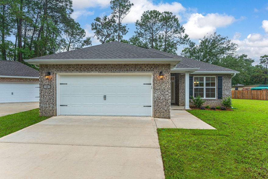 PRICE IMPROVEMENT!!!!
Welcome home to this beautiful brand new home.  This home is centrally located to air force bases and the beautiful white sandy beaches of the Emerald Coast.  This home offers a spacious living room open to a beautiful kitchen with granite counter tops and white cabinetry.  Separate dining room off the kitchen for entertaining.  Spacious master bedroom with walk-in closet.  There is 3 additional bedrooms as well. Make this fabulous home yours today.  Buyers to verify all areas of importance.