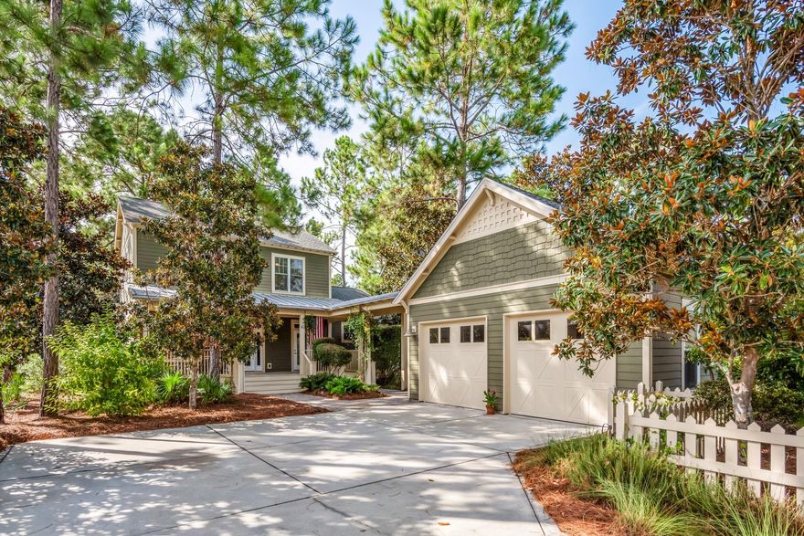 Charming two story home with Master on Main. Three additional bedrooms on second floor. Private, secluded lot with established trees, backing up to Conservation area. Large screened porch for early morning coffee and al fresco dinners. Located in the wonderful community of WaterSound Origins where there are no short term rentals. Conveniently located for access to either Destin or PCB, WO has something for everyone. You can golf everyday with no fees for homeowners, play tennis, basketball, volleyball or pickle ball.Swim in community pool or work out in the fitness center. Walking and Biking trails as well. WO offers much to do for those who want to be involved.There is Book Club, Bunco, Bridge, Canasta, & Ladies Luncheons. St. Joe provides community events with movies and music.  Community has a dock on Lake Powell and offers canoes and kayaks for homeowners use.  This home is approximately 1 1/2 miles to Inlet Beach where there is public parking and rest rooms.