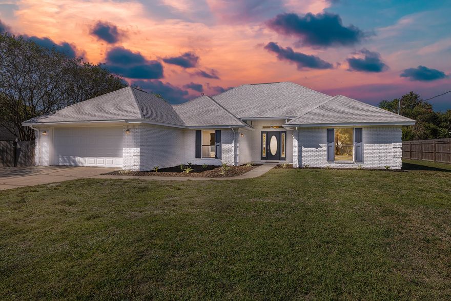 Welcome in to your coastal haven! This gorgeous home has been extensively remodeled and is a showstopper! This chic home is an entertaining oasis with a large den, open kitchen concept, water views, unique party pool with slide and new salt water pump, and a huge lot. The master suite offers a bonus room/office attached and a luxury spa-like bathroom. Every detail was noticed in this home from interior to exterior. New windows, roof, tankless hwh, paint inside and out, lvp floors, light fixtures, appliances, complete kitchen and bathroom remodel, and unique tile finishes to add beautiful pops of coastal blues. You'll love the sweet community in Emerald Pointe that offers a private beach access. 2018 HVAC.