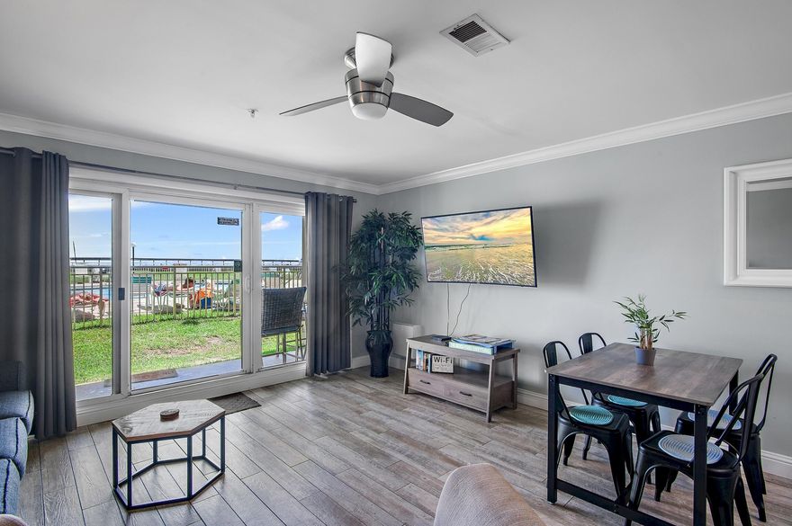 Situated in the centrally located Maravilla community, this freshly updated Gulf view one-bedroom,  condominium unit is a true gem. Newly painted walls, bunk beds, and hallway, along with new lighting and a hurricane glass door, make this unit feel like a serene oasis by the sea.Enjoy all that the Maravilla community has to offer, including two pools, a fitness center, tennis courts, gated security, a private beach, and more. This unit was designed with relaxation in mind, perfect for soaking up the sun and listening to the soothing sounds of the Gulf.The spacious layout of the unit includes a cozy bedroom, stylish bunk beds for extra guests, 2 bathrooms, and a bright and airy living space.