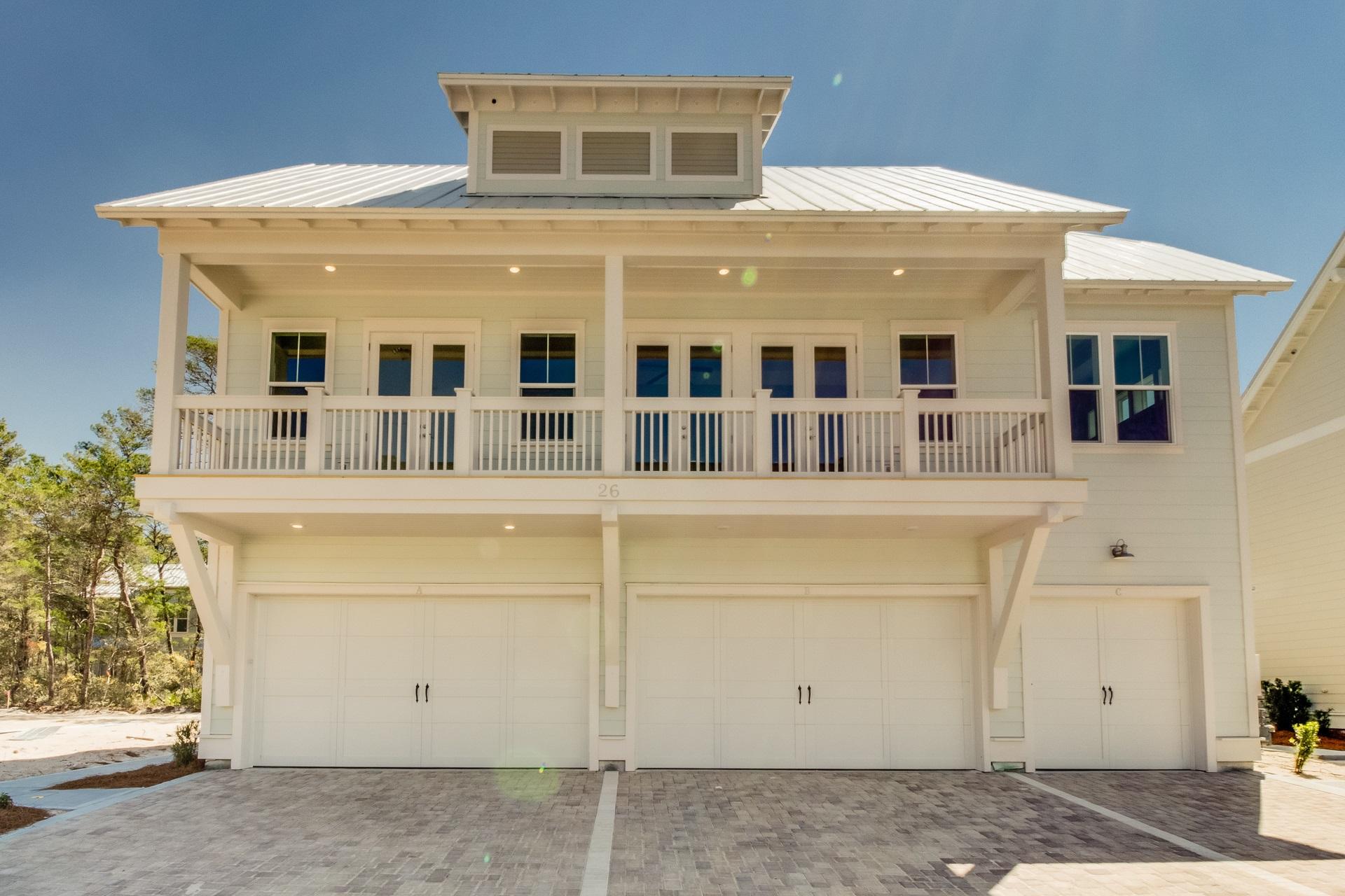 The Cozumel Triplex Townhome floor plan is uniquely designed to feature 3 bedrooms and 2.5 bathrooms with a 2 car garage. Home features include 10ft Ceilings, hardwood floors, Granite countertops, and stainless steel appliances to name a few. The Town of Prominence is located on HWY 30A between Seagrove and Alys Beach. Residents will enjoy easy access to a beautiful Town Center, Resort style pools, Fitness Center and Private Shuttle Service to the beaches of 30A. ''The Hub,'' the community's town center includes restaurants, shops, and an amphitheater with covered event pavilion, a cinema screen for movies as well as a stage for concerts and events. Subject property is unit 372.
