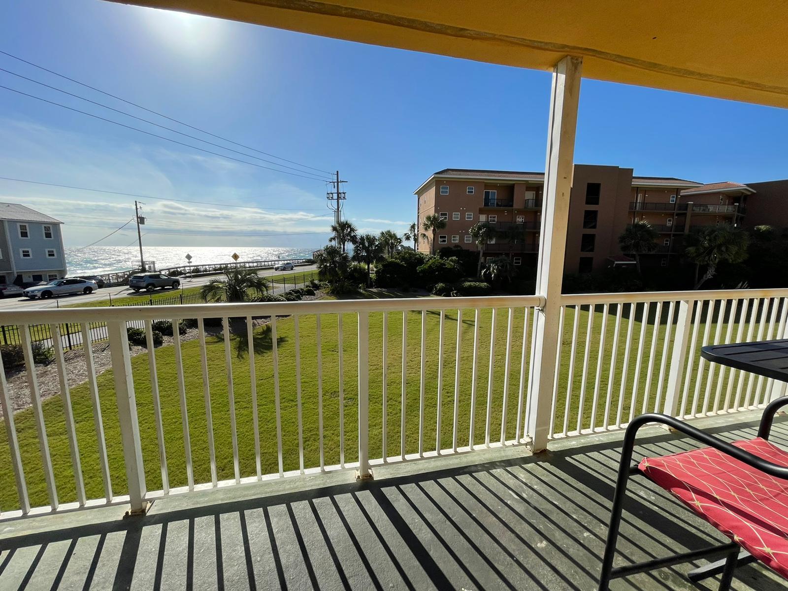 Unobstructed gulf views from this spacious 2 bedroom, 2 full bath condo, with deeded beach access just across the street from the Gulf, you could not ask for more! Ciboney has only 60 units in the complex, 15 units on each of the four floors and this unit is only the SECOND from the beach. The kitchen boasts stainless steel appliances with tile backsplash. There is ample room for you to enjoy the open kitchen, dining and living room, perfect for entertaining and enjoying the views, without being crowded in any space. The master bedroom has an ensuite bath and sliding doors that open to the large balcony, facing the Gulf. Ciboney boosts its own community, seasonally heated pool, with outdoor shower, two lighted tennis courts, a grilling area and fenced dog park.