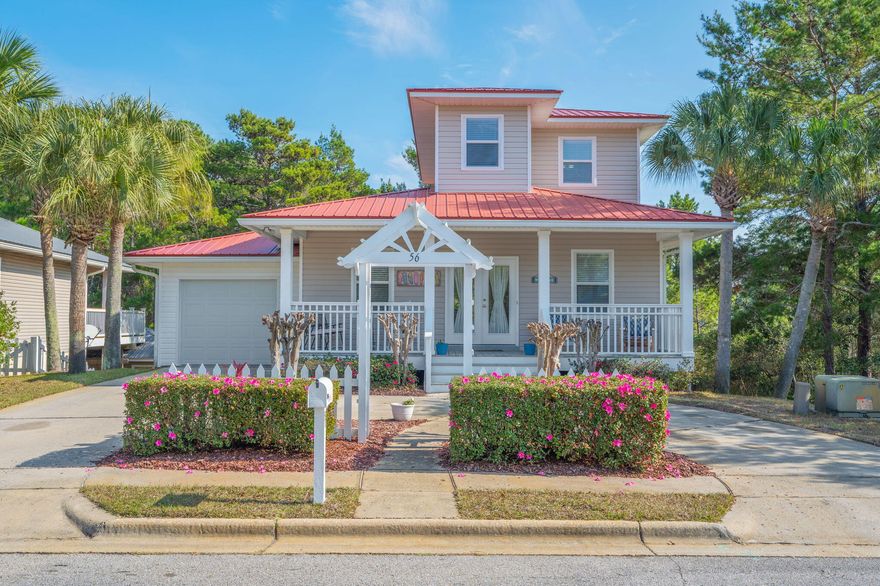 Phenomenal location, just 1/2 mile to the beach!  This pristine 3-level, fully furnished home has a large front porch, and offers exceptional flexibility with two separate living areas, making it ideal for multi-generational living, or work-from-home needs! The main living level features a large, open kitchen with stainless steel appliances & breakfast bar. There is a large dining area, and spacious living room with double doors leading to an oversized screened-in balcony overlooking the amazing fenced backyard. Upstairs, the primary suite includes an ensuite bath and sitting area. The lower level offers two  bedrooms and full bath, a second living area, laundry room and access to a covered patio, providing excellent separation of space and privacy, plus a one-car garage & circular drive, p