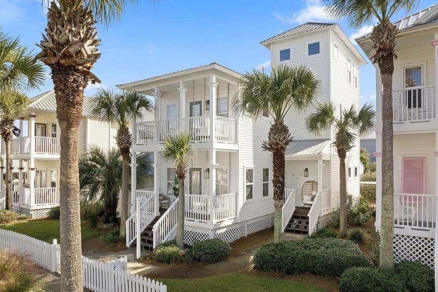 Welcome to Without A Doubt, a beautifully reimagined beach cottage in the sought-after Gulfside Cottages community of Miramar Beach. Just steps from the Gulf and close to shopping and dining, this 5BR/3BA home offers the ideal blend of lifestyle and convenience. Originally built in 2002 and fully renovated in 2022, it combines turnkey condition, timeless investment potential, and a fresh BoHo Coastal design that feels effortlessly chic and inviting.Step inside to discover new flooring throughout, a fully renovated kitchen with stainless appliances (including an oven with air fryer), and three newly updated bathrooms. The primary suite on the mid-floor is a retreat of its own, complete with a private coffee bar and mini-fridge. The third-floor tower features four custom built-in bunks, each with its own TVperfect for family or guests.

Designed for relaxed coastal living, the interiors embrace a light, airy vibe with natural textures and bright coastal tones. Outdoor spaces invite connection and downtime, with a custom swing across the front porch. The side porch features a cozy wicker egg chairperfect for relaxing with a book or capturing that Instagram-worthy beach moment. Covered parking and exterior storage add convenience.

Gulfside Cottages is an intimate enclave of only 29 homes with white picket fences, sidewalks, a seasonally heated community pool, and beach access just a short stroll away - no roads to cross. With its premier location south of Scenic 98, the neighborhood offers easy access to shopping, dining, golf, and entertainment at Grand Boulevard, Silver Sands, Destin Commons, Baytown Wharf in Sandestin and the Destin harbor.

Whether enjoyed as a personal retreat or a high-demand asset, 53 Gulfside Way delivers a modern coastal lifestyle with enduring appeal.