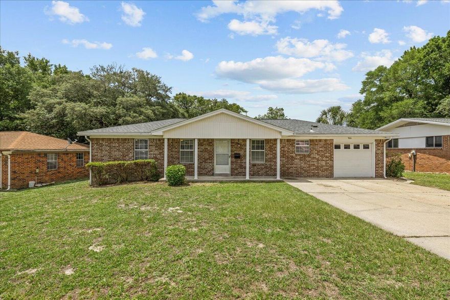 Welcome to this updated 3-bedroom, 2-bath home, ideally located in the heart of Niceville on a 1/4 acre lot! From the inviting front porch to the modern finishes inside, this home is ready for a new owner.Step inside to find beautiful LVP flooring throughout the main living areas and all three bedrooms. Enjoy two spacious living rooms, and a cozy eat-in kitchen featuring a neutral color palette that complements any style.Three spacious bedrooms and both bathrooms have been tastefully remodeled. The home also includes a 1-car attached garage for added convenience.The fully fenced backyard provides plenty of space for outdoor fun, gardening, or pets.Centrally located just minutes from local military bases, top-rated schools, shopping, dining, and the stunning white sand beaches of the Emerald Coast.