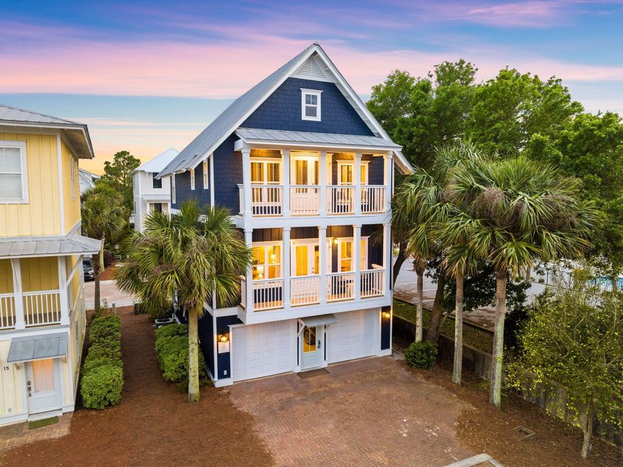Experience the essence of updated coastal living at Satinwood Place, a beautifully designed three-story retreat tucked away at the end of a quiet residential street just off Scenic Highway 30A. Perfectly positioned for effortless access to the pristine white sands of the Emerald Coast, with only a .25 mile (5 minute) flat walk to a public beach access. This meticulously maintained home has been thoughtfully enhanced with new furnishings, stylishly updated bathrooms, upgraded flooring, and fresh light fixtures--ensuring a move-in-ready experience with every detail accounted for.A paved driveway leads to a spacious two-car garage, seamlessly connected to the mudroom for added convenience and ample storage. Ascend to the main living area, where luminous wood-look flooring complements the airy, open-concept design of the expansive family room. A versatile guest bedroom or bunk room, complete with its own en suite bathroom, provides an ideal space for visitors or additional accommodations.

Designed for the modern chef, the well-equipped kitchen features abundant white cabinetry, sleek black granite countertops, and stainless steel appliances. Subtle shiplap accents add a touch of coastal charm, seamlessly tying the space together with the living area and master suite. A generous breakfast bar invites casual dining, while the adjacent dining area is perfect for family meals. French doors open onto a balcony, offering a breezy, sun-kissed setting for morning coffee or sunset gatherings.

The top floor is dedicated to the serene master suite, where vaulted ceilings and generous closet space create a true retreat. The spa-like en suite features a luxurious walk-in shower, while a private balcony invites you to unwind with a book and soak in the coastal ambiance.

With no HOA restrictions, this stunning home is an ideal vacation escape or a lucrative rental investment. Just a short 0.25-mile stroll to the sugar-white sands and crystal-clear Gulf waters, you'll also enjoy close proximity to Gulf Place's vibrant shops and restaurants and a golf cart ride away from Seaside. Whether you're kayaking on nearby Draper Lake, exploring the scenic beauty of 30A, or simply savoring the relaxed beachside lifestyle, Satinwood Place offers the perfect blend of luxury, comfort, and convenience.