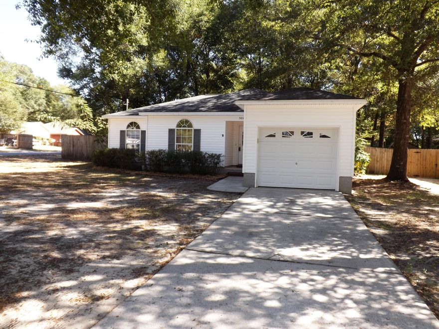 Well maintained and in the heart of Crestview. Wonderful corner lot with mature trees, fenced back yard and separate workshop with covered parking plus extra parking pad. Home features newer carpet in large living room and 2 of the bedrooms, tile in updated baths, kitchen and entry, updated lighting and granite countertops. Workshop has roll-up garage door, wood floor, electricity and water spigot outside by garage door. Washer and Dryer convey as-is.