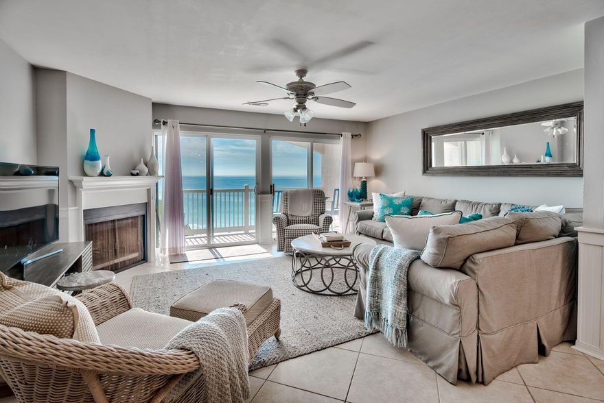 Those in the market for a bijou gulf-front condo will appreciate the many benefits of this condo at Blue Tide in Seacrest. Vaulted ceilings in the master and a sleeping loft with a king bed for additional guests maximize the space in this two-bedroom, three-bath 1,680 square foot hideaway. Blue Tide is a small complex of 18 units perched on one of the highest dunes south of Scenic 30A. This unit enjoys unobstructed sunset vistas from private balconies on both levels.