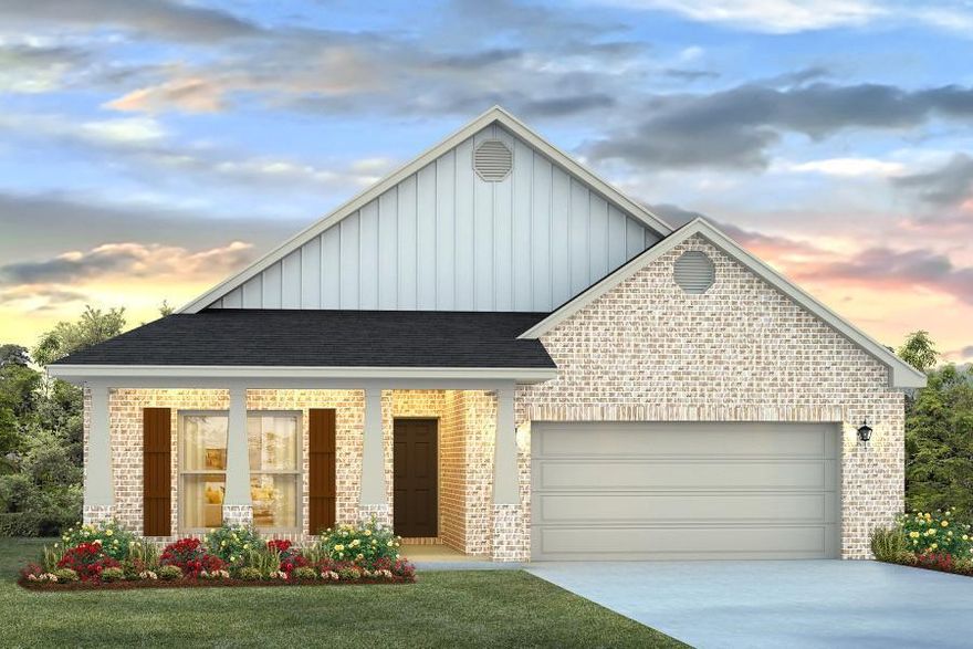 The Delray is a 4 bed, 2 bath, 2 car garage plan. Standard features of this home include 9' ceilings, delmare EVP flooring throughout the common areas. Stainless steel Whirlpool appliances include a free-standing smooth top range, microwave/hood, and dishwasher. Beautiful ivory painted shaker style cabinetry is in the kitchen and bathrooms along with quartz countertops. All of which is encapsulated within a 4 sided seabrook brick exterior with aluminum fascia with vinyl soffit. **Currently not open to investor deals.** A standard Smart Home package includes a KwikSet keyless entry, Skybell doorbell, automated front porch lighting, an Echo Dot device, and Quolsys touch panel which can be integrated to control your lighting, thermostat, front door and so much more.

Pictures, photographs, floor plans, elevations, features, colors and sizes are approximate for illustration purposes only and will vary from the homes as built. Home and community information including pricing, included features, terms, availability and amenities are subject to change and prior sale at any time without notice or obligation. For Move-In/Completion Estimates: Ready dates are estimates only. Timing of completion of construction and buyer move-in are subject to contingencies contained in home purchase agreement and governing jurisdictions issuance of a certificate of occupancy, and may change due to forces majeures and other delays or disruptions outside the reasonable control of the Builder.

A builder 10 year structural warranty is also included.