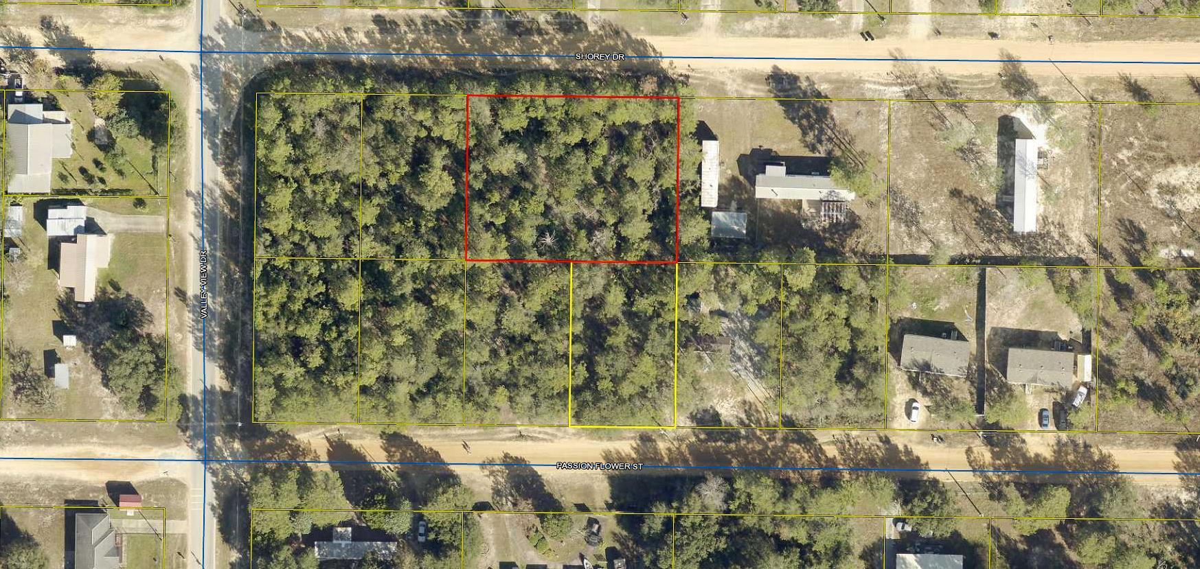 Level and wooded lot with Mossy Head water available. Tap fee not paid.