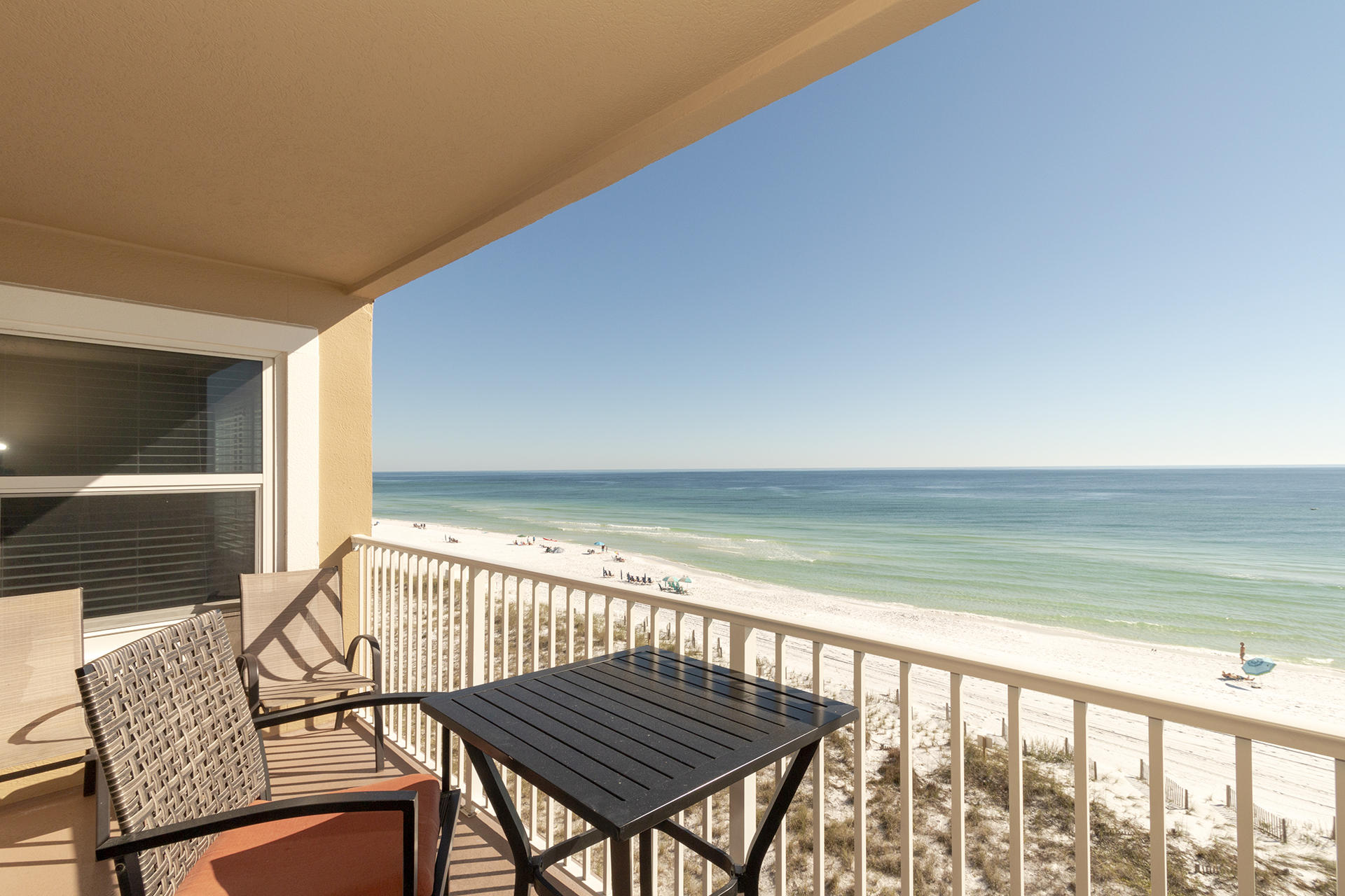 Gorgeous 3BR/2BA, 1,286SF Condo with amazing Gulf Views.  This unit is a rental machine!  This gulf front unit features tile floor through the living space and carpet in the bedrooms.  The kitchen features granite countertops, wood cabinetry, stainless appliances, & pantry.  The living area is large with access to the nice sized balcony with amazing views.  The master suite is spacious with a sitting area, gorgeous coastline views, granite countertops, vanity area, sperate shower & garden tub.  Other features include an additional bedroom, bunkroom, & full hallway bath.  Emerald Dunes is a gated complex, amenities include community pool, hot tub deeded beach access, & BBQ area.  This condo would make a great investment property or second home.  See you at the beach!