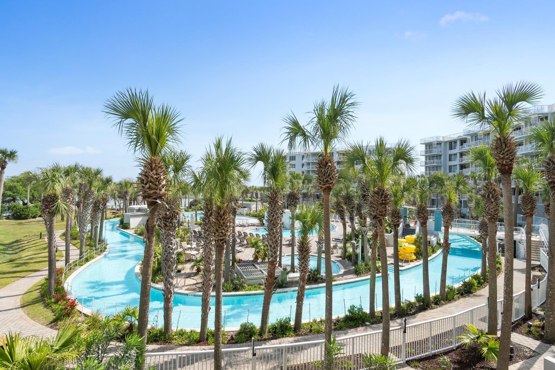 WELCOME TO BEAUTIFUL DESTIN WEST!!! Desirable ''beach cottage'' design like 1 BR/2 BTH + hallway bunks in Destin West Bayside. Have the best of both worlds by accessing the Bay, the Gulf and the Lazy river! This complex truly has it all and is conveniently located on the west side of Destin and a short boat ride to Crab Island. This condo is perfect for the savvy investor or for those finally ready to make their dreams of owning a vacation condo a realty. Water heater replaced in 2022, washer & dryer in 2018, microwave in 2021. BRAND NEW HVAC (2024)!!! Buyer to verify all dimensions.