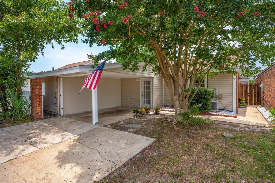 Hurry... Your Own Beach Bungalow Awaits!  1 Story / 2 Bedroom / 1.5 Bath Duplex in the HEART of Destin!  Minutes from Beach / Bay / Shopping / Restaurants and only Approx 1 mile to Destin Harbor! Features include:  Brand New Roof / Spacious Living / Dining Combo / Fireplace / Privacy Fenced Back Yard / Washer & Dryer Hook up.  Bedroom II has its own separate Entrance. Buyer to verify all Dimensions and information.
