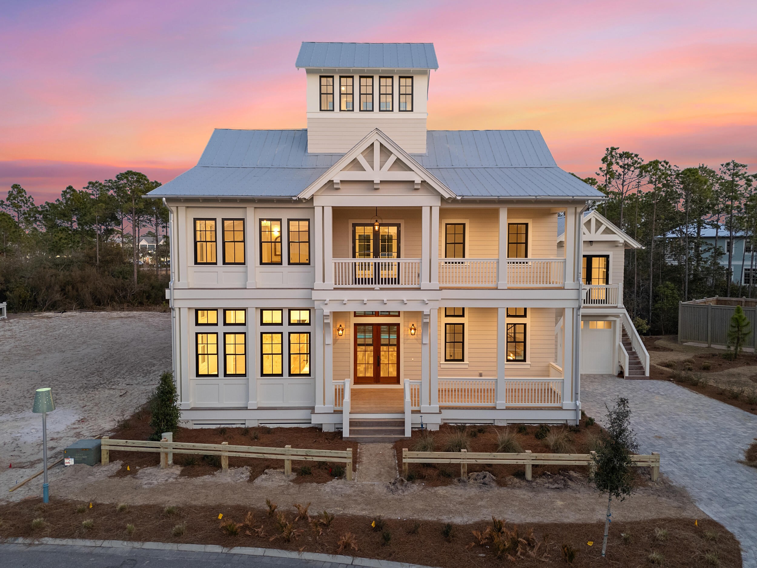 Completion date is March 31st! Welcome to final phase of Watercolor. With a 12-month lease restriction, this small yet exclusive development is among the most sought-after luxury properties on 30A. This homes unique location can only have one neighbor to the North. There is a pond in a natural preserve to the front and back of the property. In addition to your own pool, there's a community pool reserved for residents only. You have complete access to all of Watercolor's amenities, which include the beach club, waterpark, bike lanes, trails, and coastal dune lakes.