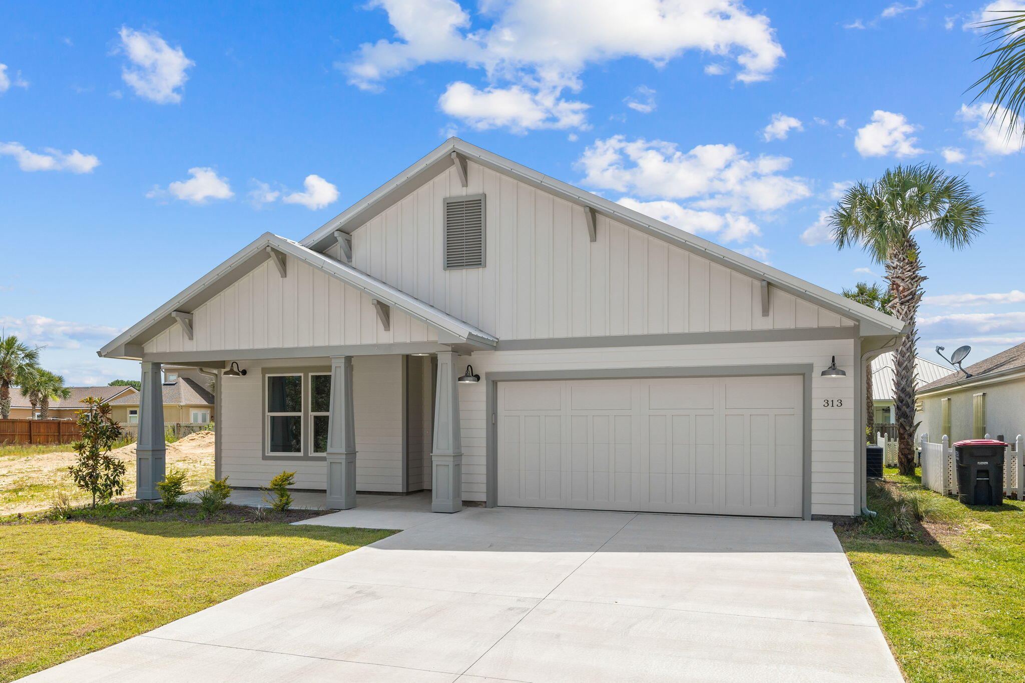 NEW CONSTRUCTION!! South of 98!! Check out this charming BRAND NEW open floor plan with a large covered porch.  This 3 bedroom 2 bathroom is located on the west end of Panama City Beach... just minutes from HWY 30A!! There is NO HOA!!! Short term rentals are allowed!! Short walking distance to the beautiful white sandy beaches on the Gulf of Mexico.  This is a must see!!