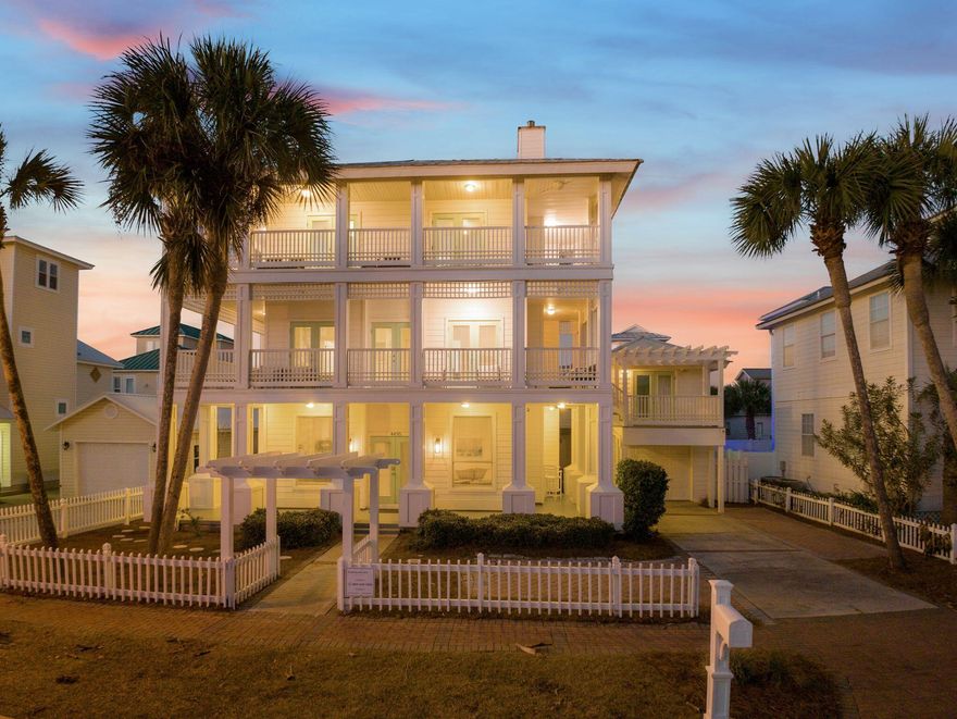 ***ACCEPTING BACKUPS***  Price to sell! Desirable and Hugely Profitable Three-Story 7-bedroom Crystal Shores Vacation Home in World's Hottest Beach Market! Located in a coveted area only minutes from the sugar white sandy beach, the 4BR/4.5BA home features hardie board siding, an open floor-plan, hardwood floors, a gourmet kitchen, sizable bedrooms, glamorous bathrooms, and a separate 3BR/2BA carriage house. Perfect for entertaining, the fenced outdoor space has with a private heated pool, spa, and a BBQ! Garnering $265K in gross annual income in 2021, and at $250K for 2022 thus far. Other features: parking, laundry closet, blocks 2public beach access, 1,611 sq ft of porches, metal roof, fireplace, and this pet-friendly, hosts up to 18-guests, near shops, golf & dining!