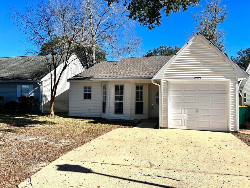 Bluewater home affordably positioned for quick sales.  This 3 bed 2 bath home located in the heart of Bluewater with easy access to Eglin, EOD, and the bypass north or south.This home has been in a long term rental program and provides either investment opportunity or great location for your primary residence.The home has LVP flooring in common areas and carpeted bedrooms with a single car garage and fully fenced backyard for privacy and pets.Currently has a  tenant who will vacate the property the first week in October.Single car garage with plenty of parking, if you are familiar with Blue Pine Village this home sits with 5 others on their own cul de sac.Don't wait on this one, give us a call to schedule your private showing.